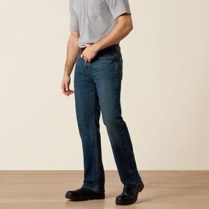 Ariat Men's Rebar M4 Relaxed‎ DuraStretch Edge Boot Cut Jean Bodie Blue 48 x 32